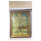 Framed Tree Landscape Artwork in Gilded Frame