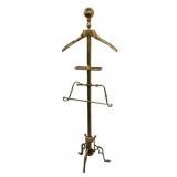 Vintage Brass Valet Stand Clothes Rack Suit Coat