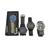 (4) Menï¿½s Wrist Watches, Stauer, Crrju, Akribos