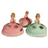 (3) Vintage Josef Originals Ceramic Holders,