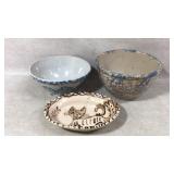 Three Ceramic Bowls With Various Decorative Motifs