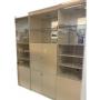 Vintage Wall Unit with Glass Doors and Shelves