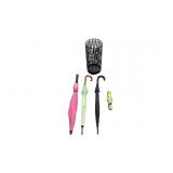 (4) Vintage Umbrellas & Holding Rack.