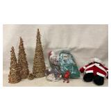 Holiday Decorations Including Wire Trees