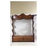 Wood Wall Shelf With Drawer And Key Lock