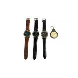 (4) Menï¿½s Pocket & Wrist Watches, Geneva,