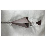 vintage geometric metal wind bell or chime