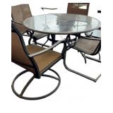 Patio Table with 4 Chairs and Side Table
