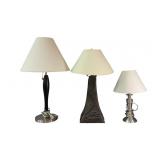 (3) Vintage Table Lamps, Jeanne Rynhart Bronze,