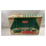 vintage Coleman 413G499 two-burner camp stove in
