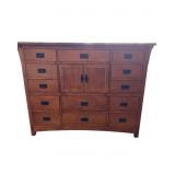 Craftsman-Style Oak Dresser with Multiple Drawers