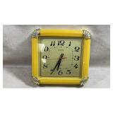 bright yellow square Telesonic Quartz Wall Clock