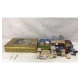 Box with Miniature Dollhouse Furniture Set