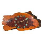 Vintage 1970s Faux Burl Wood Wall Clock