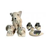 Vintage 1980s "Santa Fe Deco" Ceramic Bunnies,