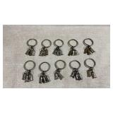 Set of 10 Vtg silver plated napkin rings with