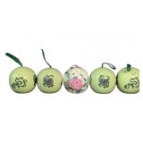 (5) Vintage Ceramic Pomander Potpourri Balls in