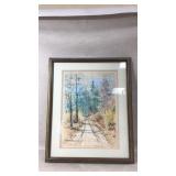 Autumn road wall art framed and signed