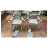 2 folding camping chairs