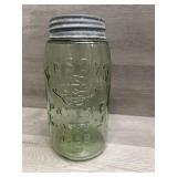 Early Swazee Glass Co Ground Lip Finished Mason