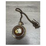 Franklin Mint Eagle Pocket Watch w/ Chain