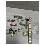 Menï¿½s VTG Jewelry Lot with Military Items