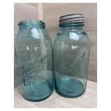 (2) Antique Half Gallon Ball Jars -