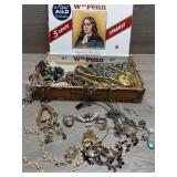 Fashion Jewelry Lot on Cigar Box
