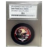 JFK Half Dollar San Francisco 49ers Colorized
