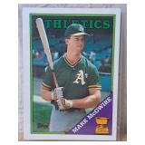 1988 Topps Mark McGwire A's Rookie Cup Card