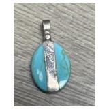Sterling and Turquoise Pendant   2.2 TGW
