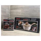 NIB Parini Glass Teapot and Saucepan w/Steamer