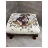 Daschund Needlepoint Footstool by Danbury Mint