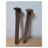 2 Vintage Railroad Spikes (M2)