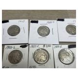 (6) Buffalo Nickels - Dates Visible! 1927-1937