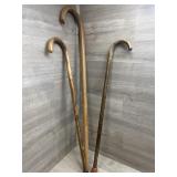 (3) Wooden Canes