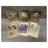 (6) Gold Metal Novelty Cards - Blastoise