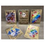 (5) Gold Metal Novelty Cards- Jigglypuff