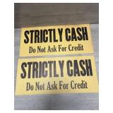 (2) VTG Paper ï¿½Strictly Cashï¿½ Signs 15.5"x6.5ï¿½