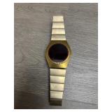 Fairchild Red LED Digital Watch - Gold Tone