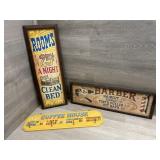 (3) Wood Signs
