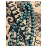 Turquoise Bead Necklace - 36" Long -