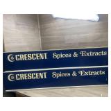 (2) Crescent Spices & Extract Store Display Signs