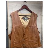 Menï¿½s Lopez Camacho Leather Vest Sz 48