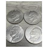 (4) Eisenhower $1 Coins