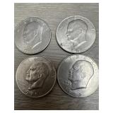 (4) Eisenhower $1 Coins