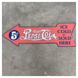 Metal Pepsi Advertising Sign -