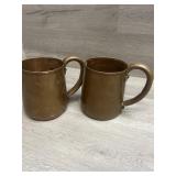(2) Copper Rustic Mugs