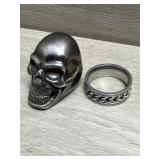 (2) Stainless Steel Mens Rings