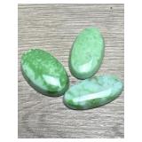 (3) Natural Chrysoprase Smooth Oval Shape